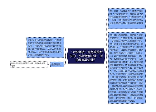 “六税两费”减免政策所说的“小型微利企业”指的是哪些企业？