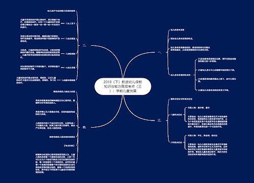 2018（下）教资幼儿保教知识与能力高频考点（三）：学前儿童发展