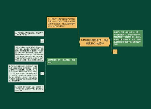 2018教师资格考试：综合素质考点-教师节