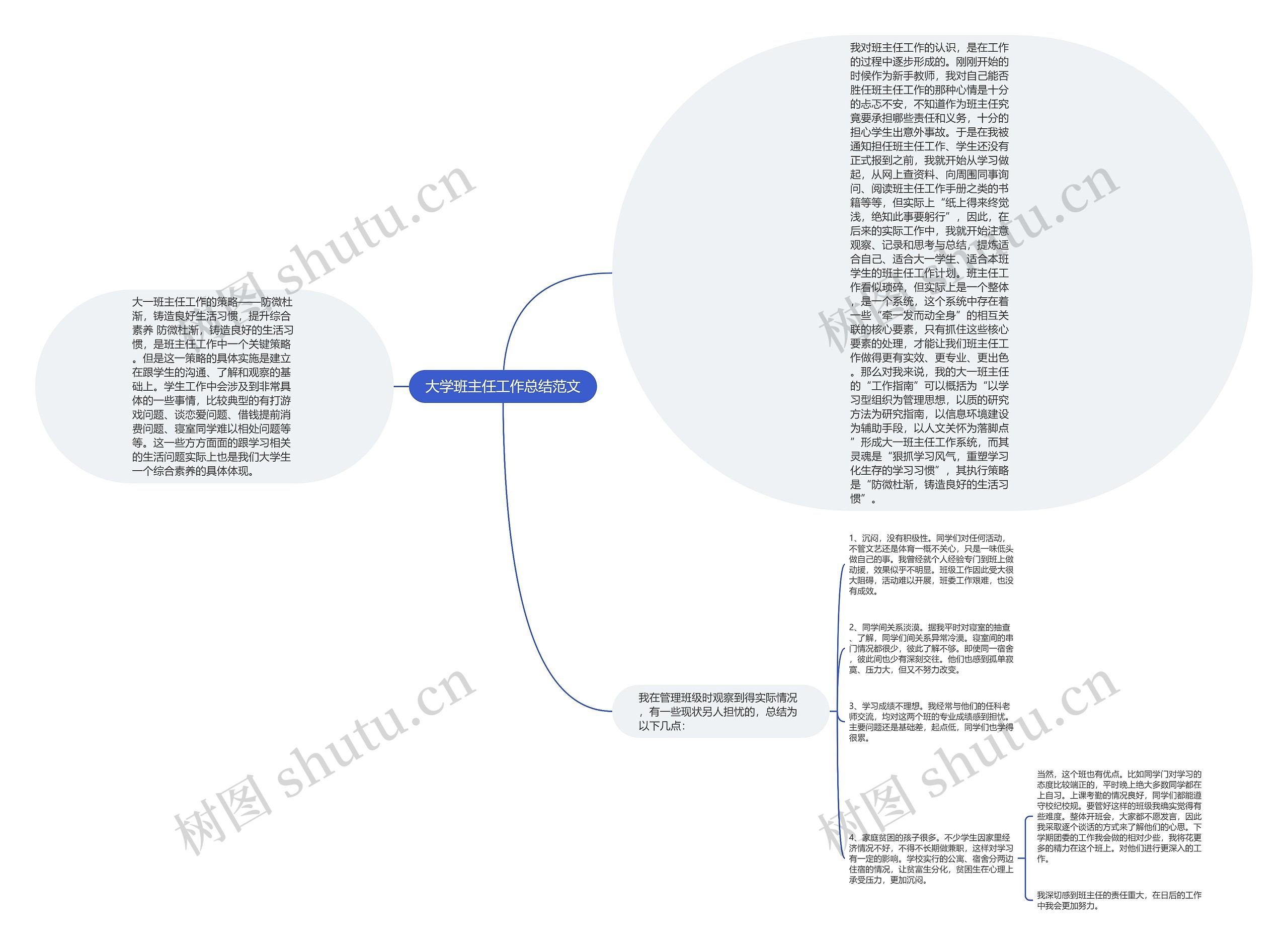 大学班主任工作总结范文思维导图