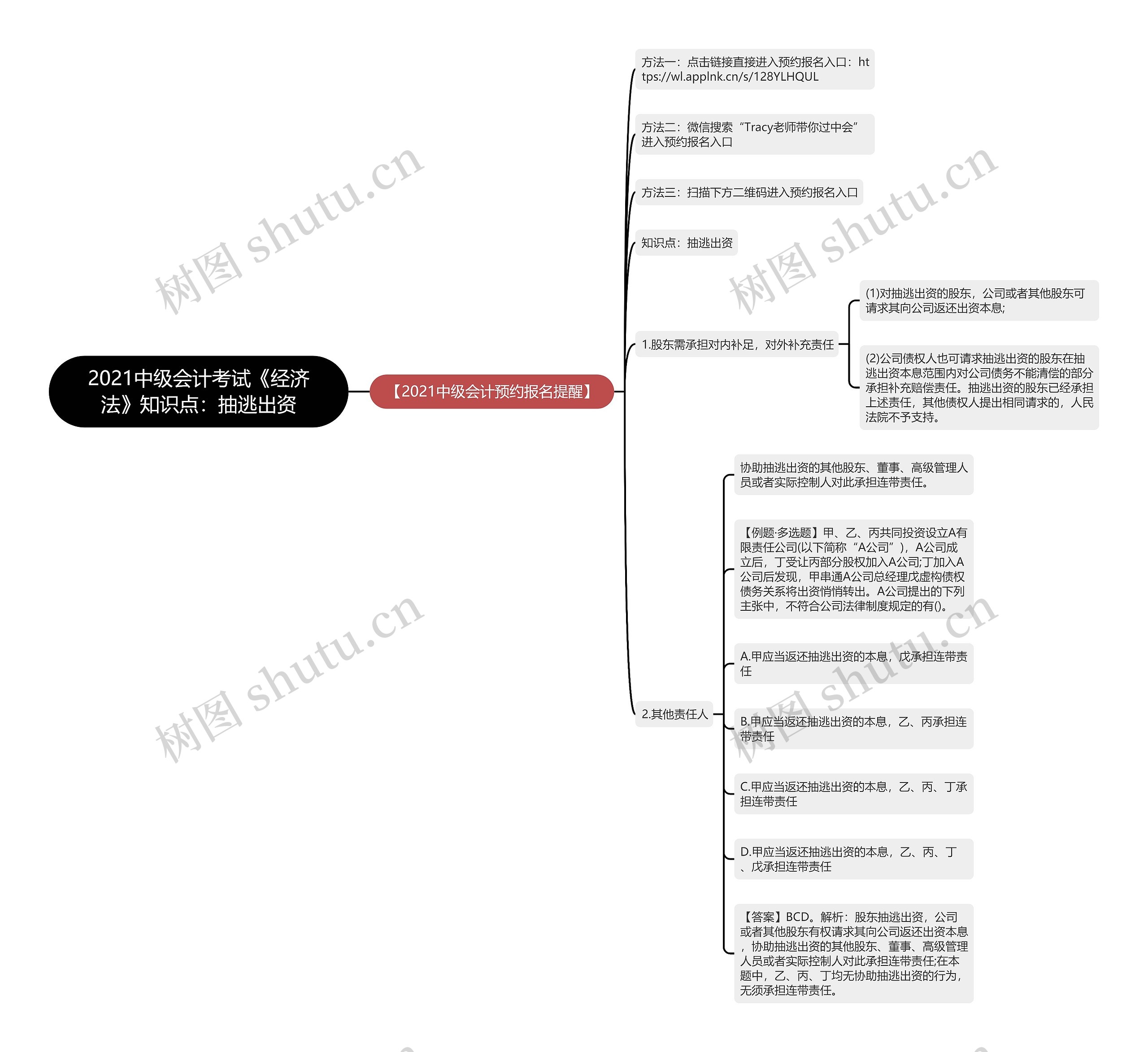 2021中级会计考试《经济法》知识点：抽逃出资思维导图