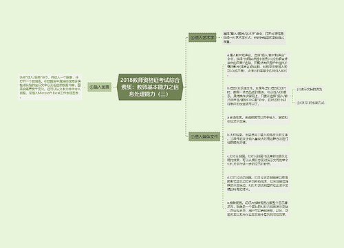 2018教师资格证考试综合素质：教师基本能力之信息处理能力（三）