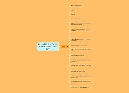 2019年基金从业《基金法律法规》知识点：流动性比率