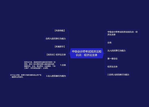 中级会计师考试经济法知识点：经济法主体