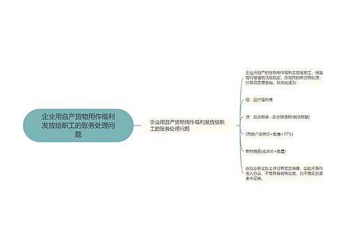 企业用自产货物用作福利发放给职工的账务处理问题