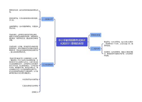 中小学教师招聘考试碎片化知识51:思维的类型