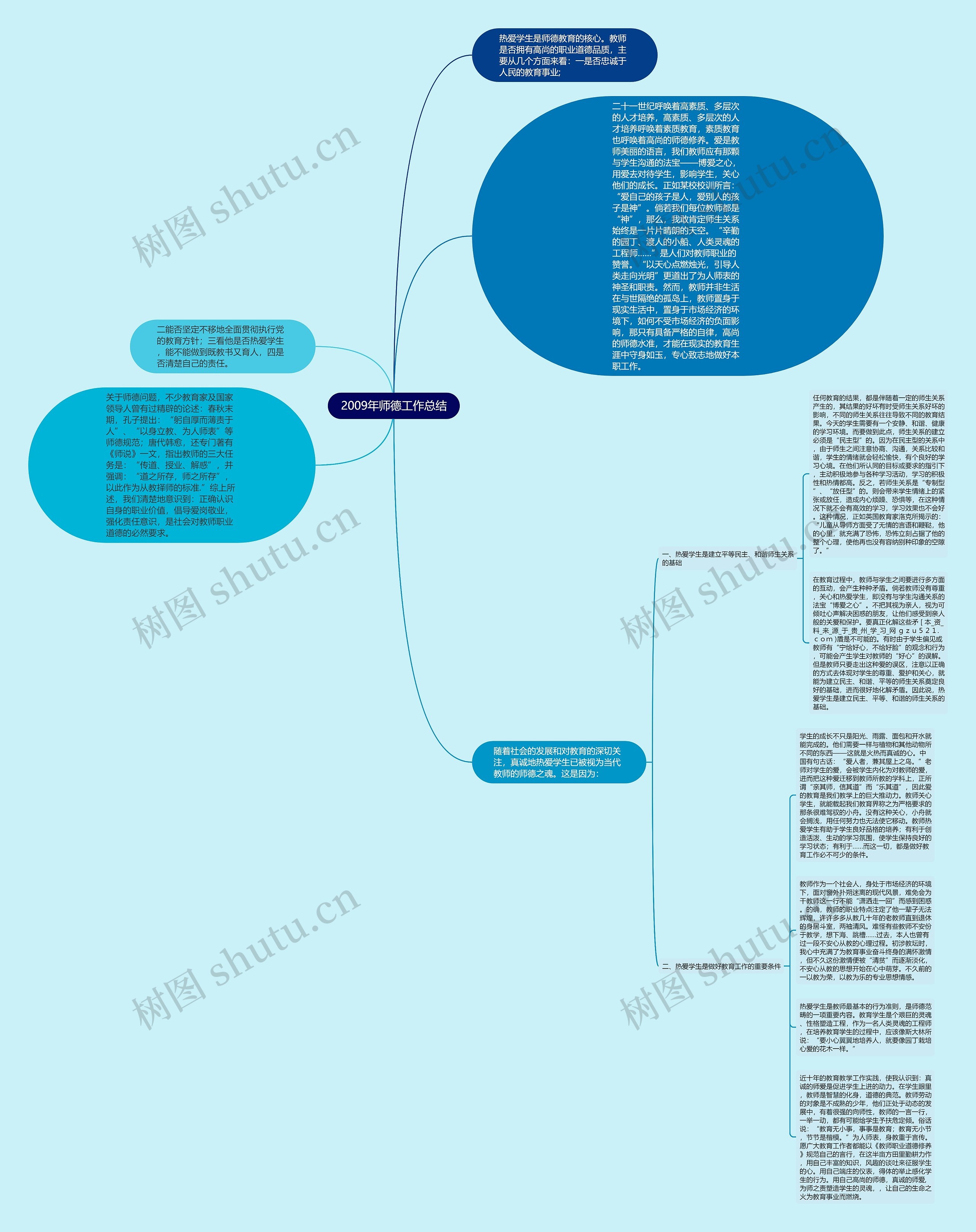 2009年师德工作总结思维导图