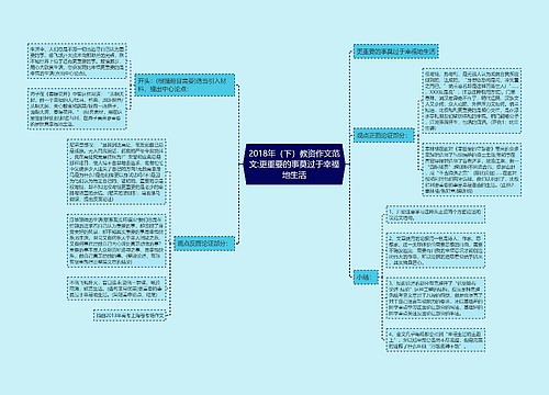 2018年（下）教资作文范文:更重要的事莫过于幸福地生活