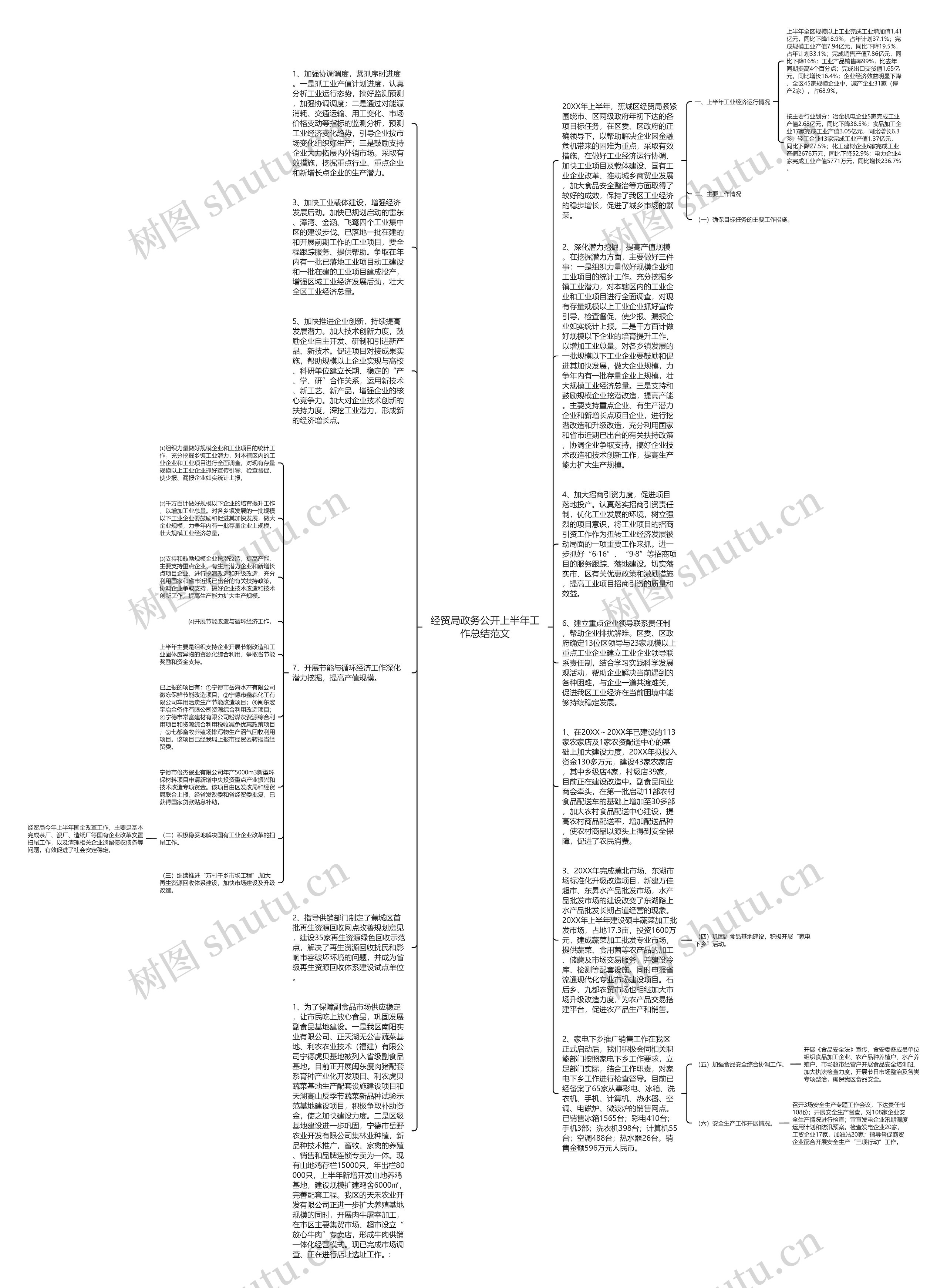 经贸局政务公开上半年工作总结范文思维导图