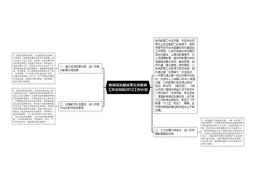 教育局发展改革义务教育工作总结和2012工作计划