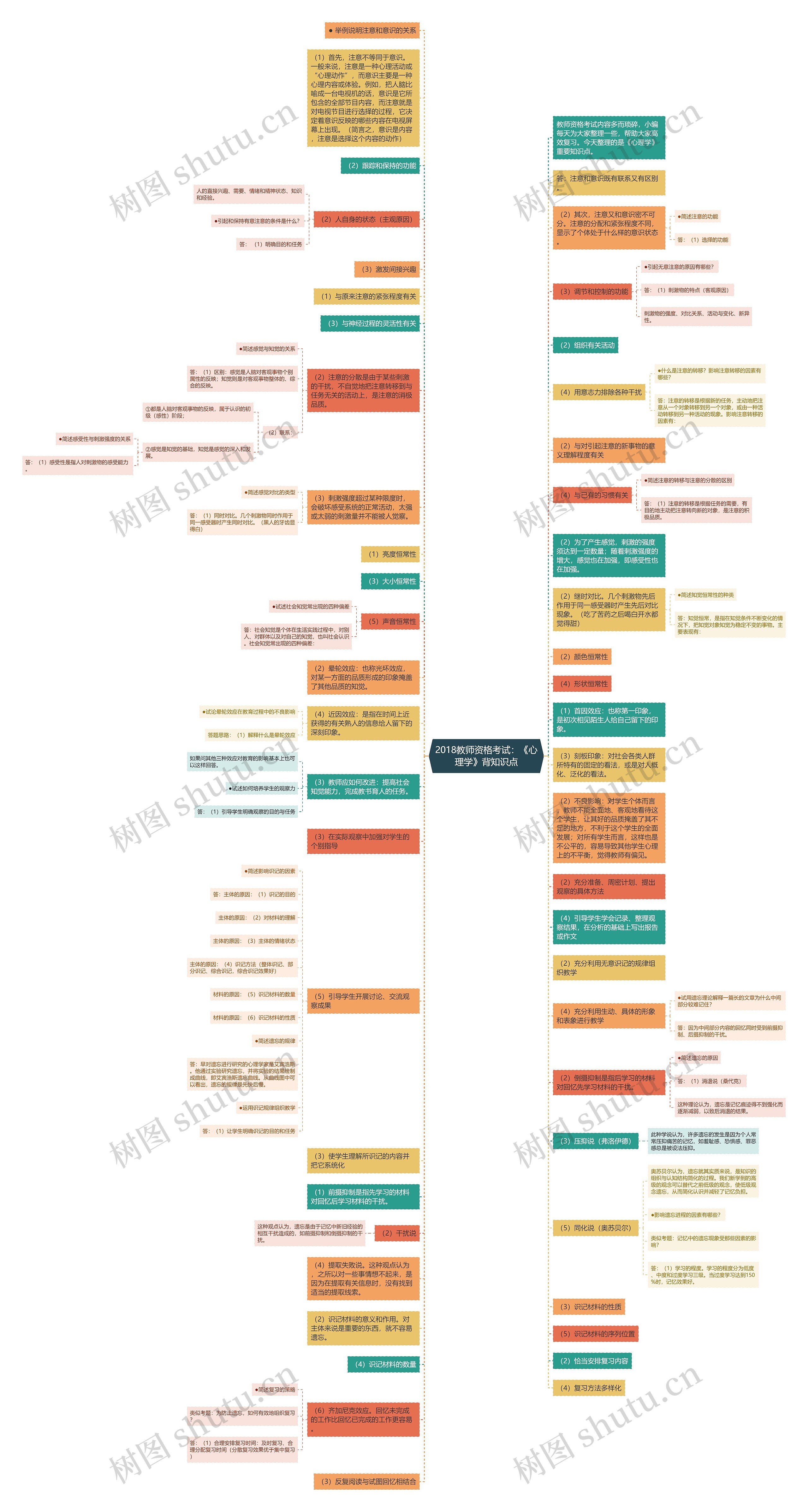 2018教师资格考试：《心理学》背知识点思维导图