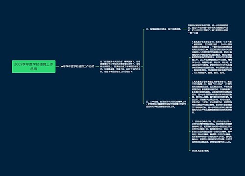 2009学年度学校德育工作总结