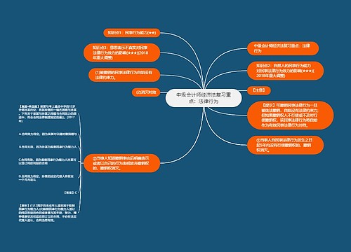 中级会计师经济法复习重点：法律行为