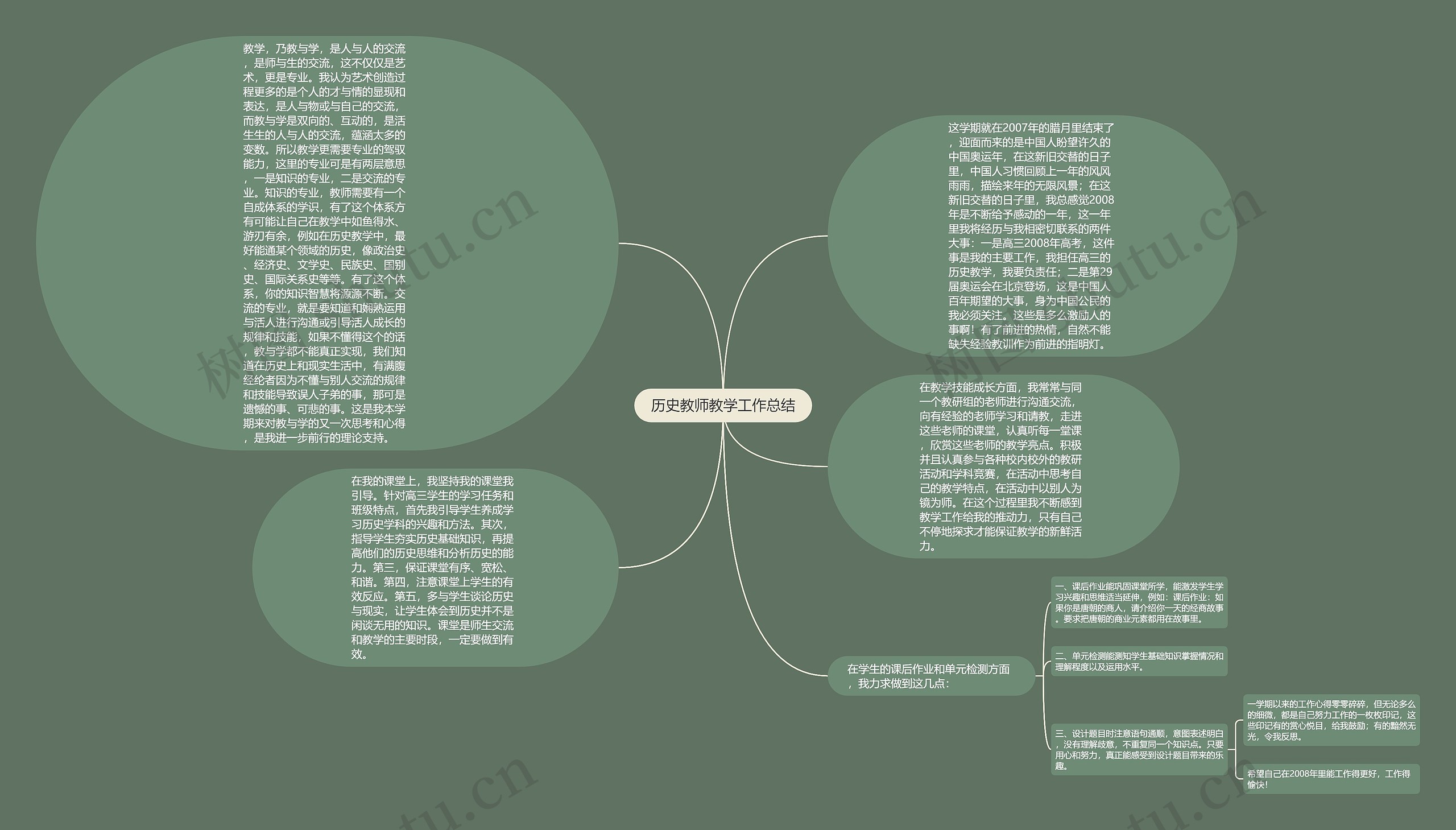 历史教师教学工作总结思维导图