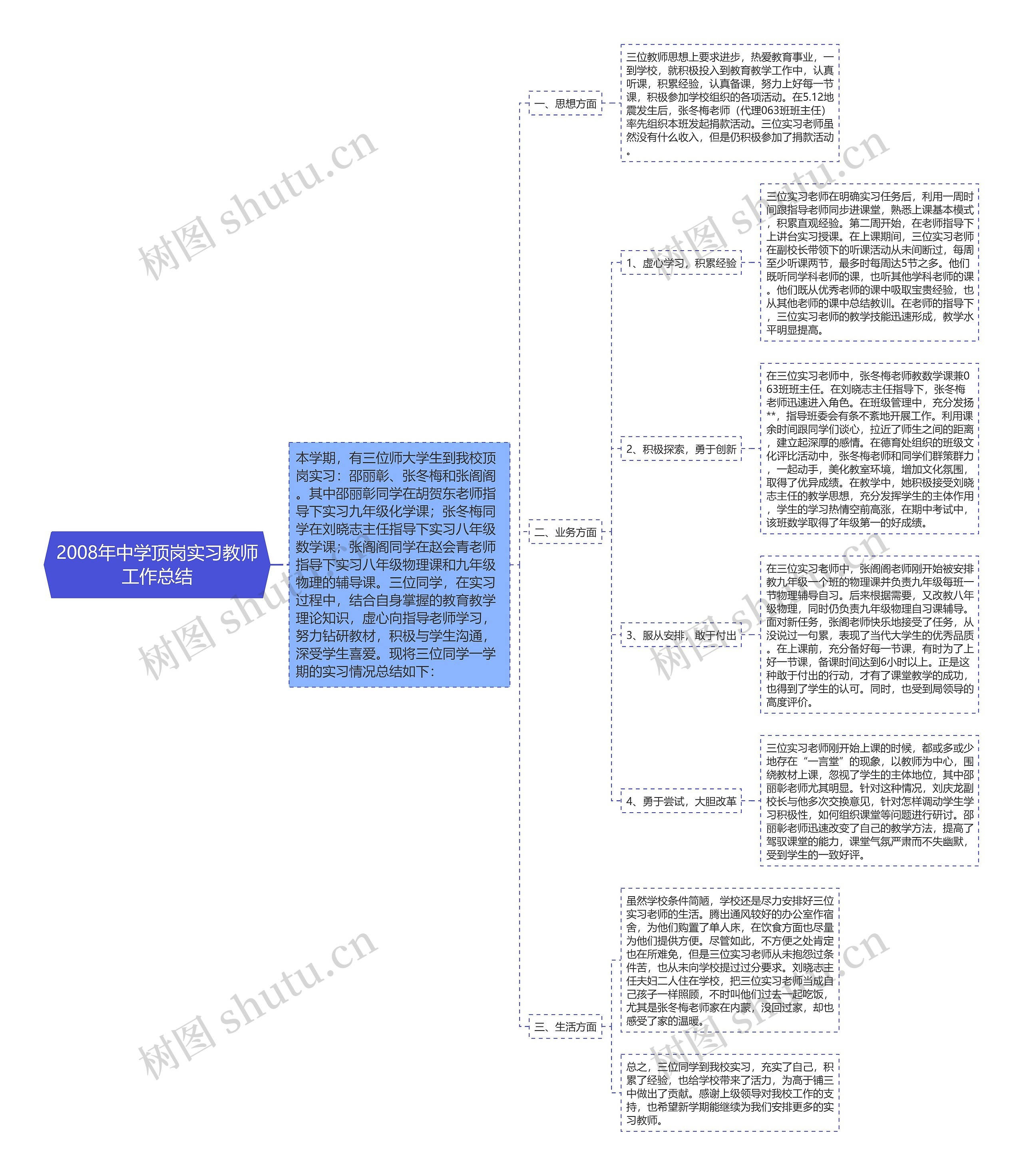 2008年中学顶岗实习教师工作总结