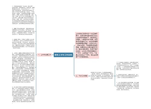 财务上半年工作总结