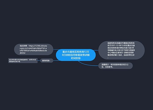 重庆市潼南区税务局12月8日纳税信用修复政策讲解时间安排