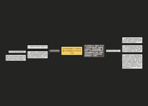 2012年五官科—门诊手术室工作总结及2011年工作计划