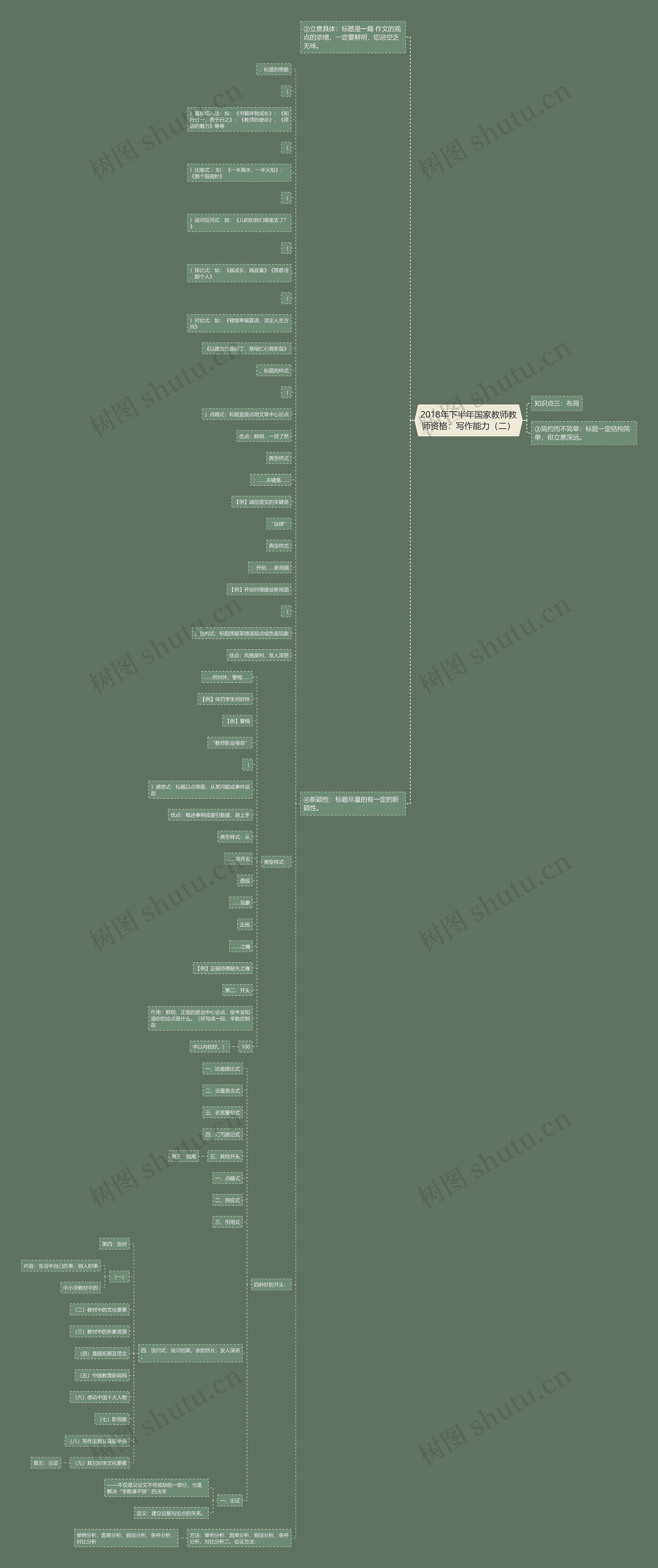2018年下半年国家教师教师资格：写作能力（二）思维导图