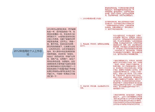 2012年信用社个人工作总结