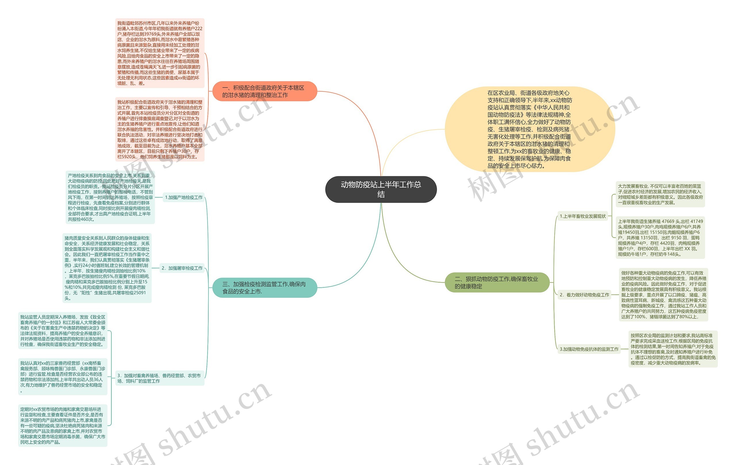 动物防疫站上半年工作总结思维导图