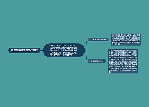 初三班主任班务工作总结