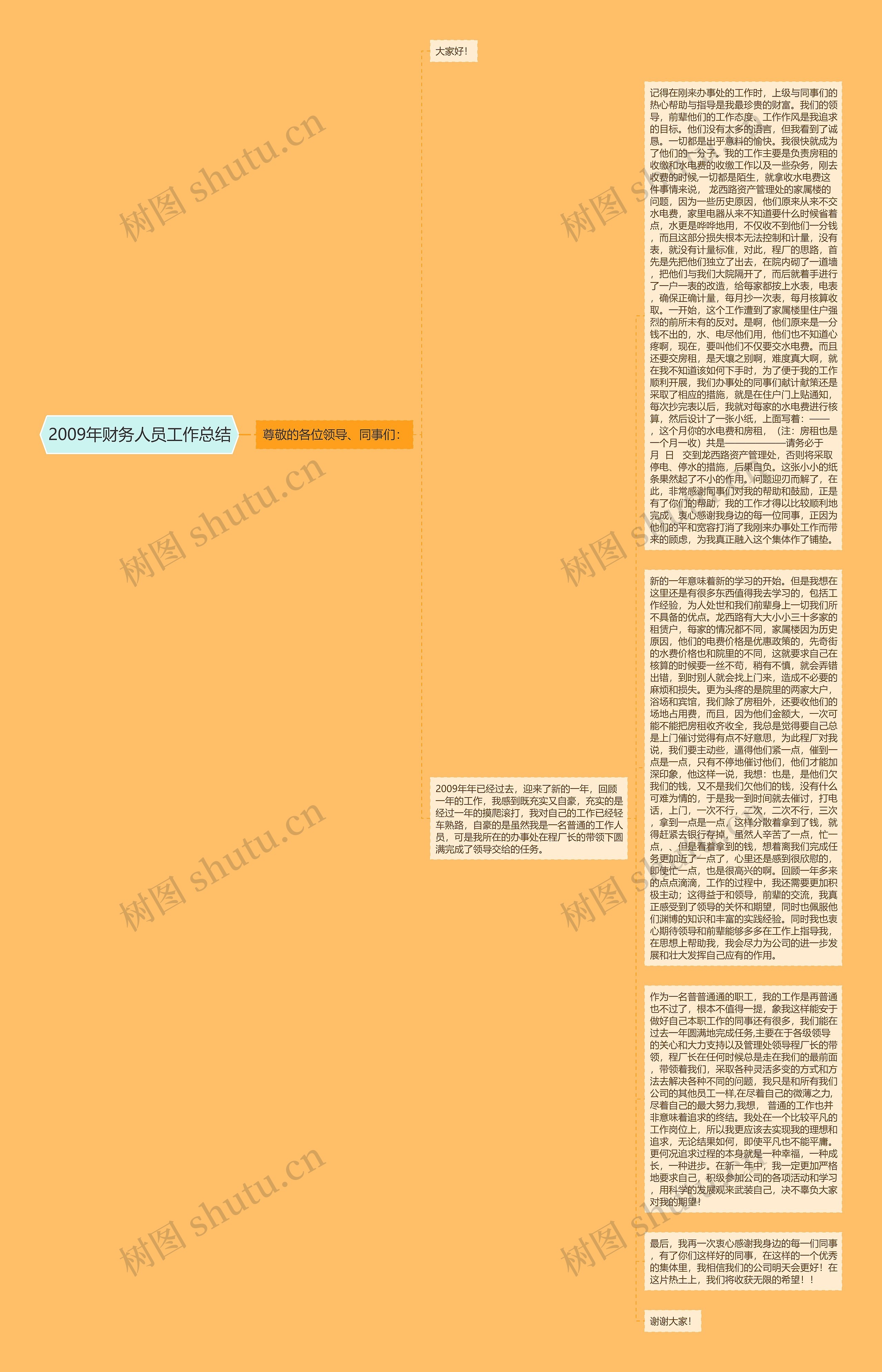 2009年财务人员工作总结思维导图