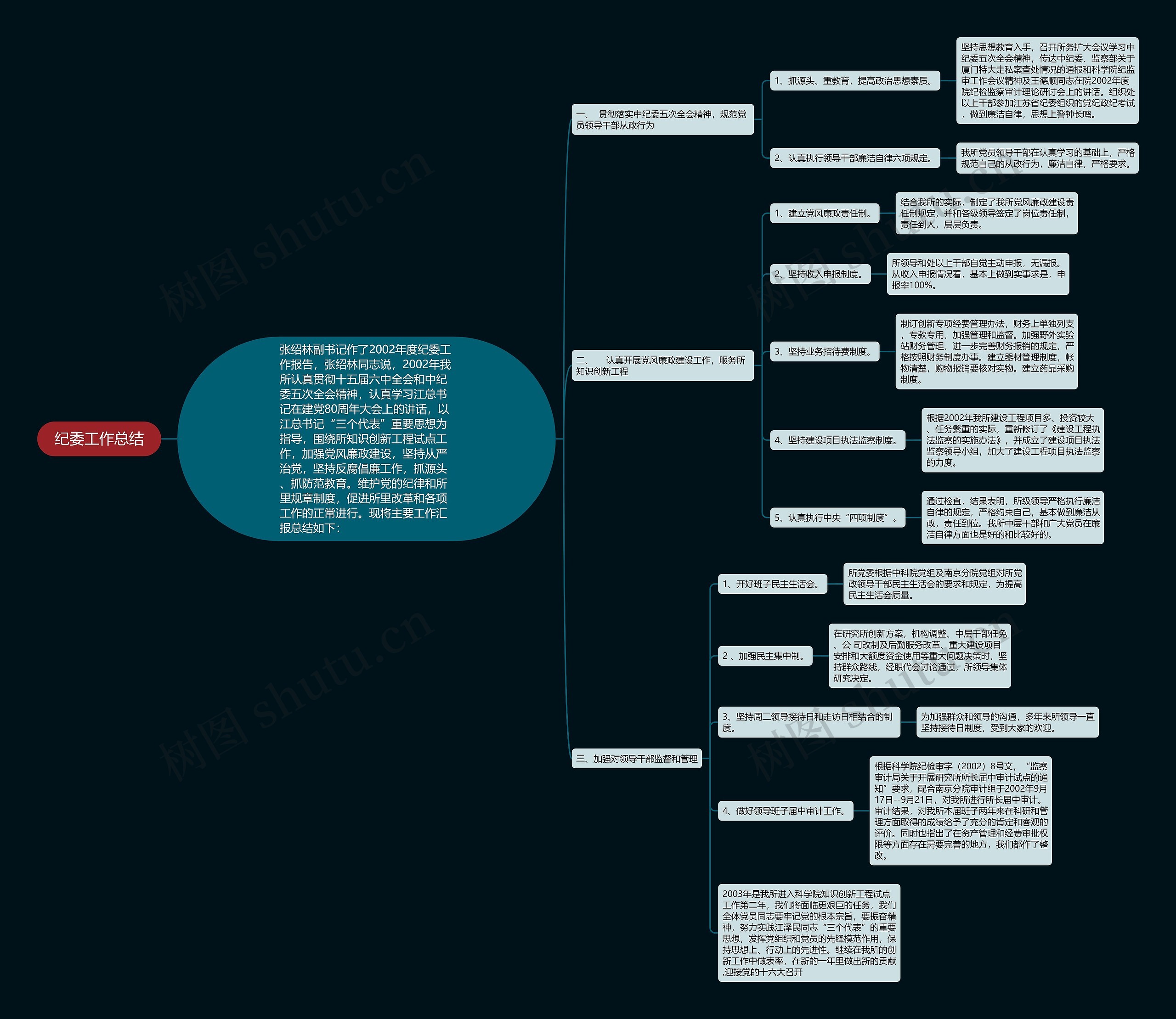 纪委工作总结思维导图