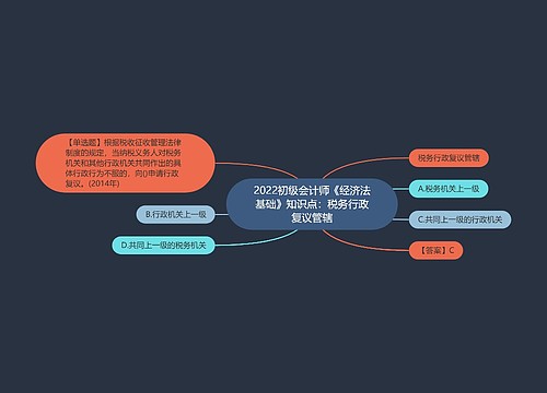 2022初级会计师《经济法基础》知识点：税务行政复议管辖