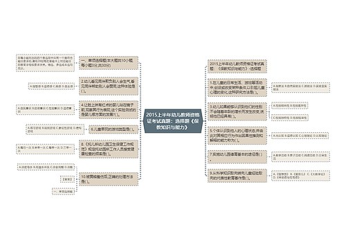 2015上半年幼儿教师资格证考试真题：选择题《保教知识与能力》