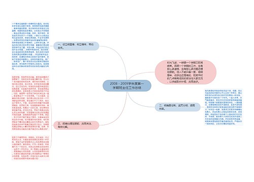 2008－2009学年度第一学期班主任工作总结