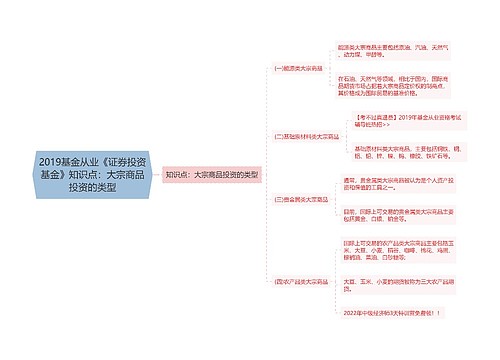 2019基金从业《证券投资基金》知识点：大宗商品投资的类型