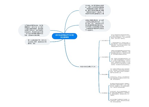 初中生如何制定学习计划及注意事项