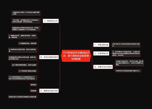 2019初级经济法基础知识点：第七章税收征收管理法律制度