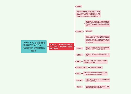 2018年（下）教师资格笔试资料汇总（41-50）：名词解释之《学前教育心理学》