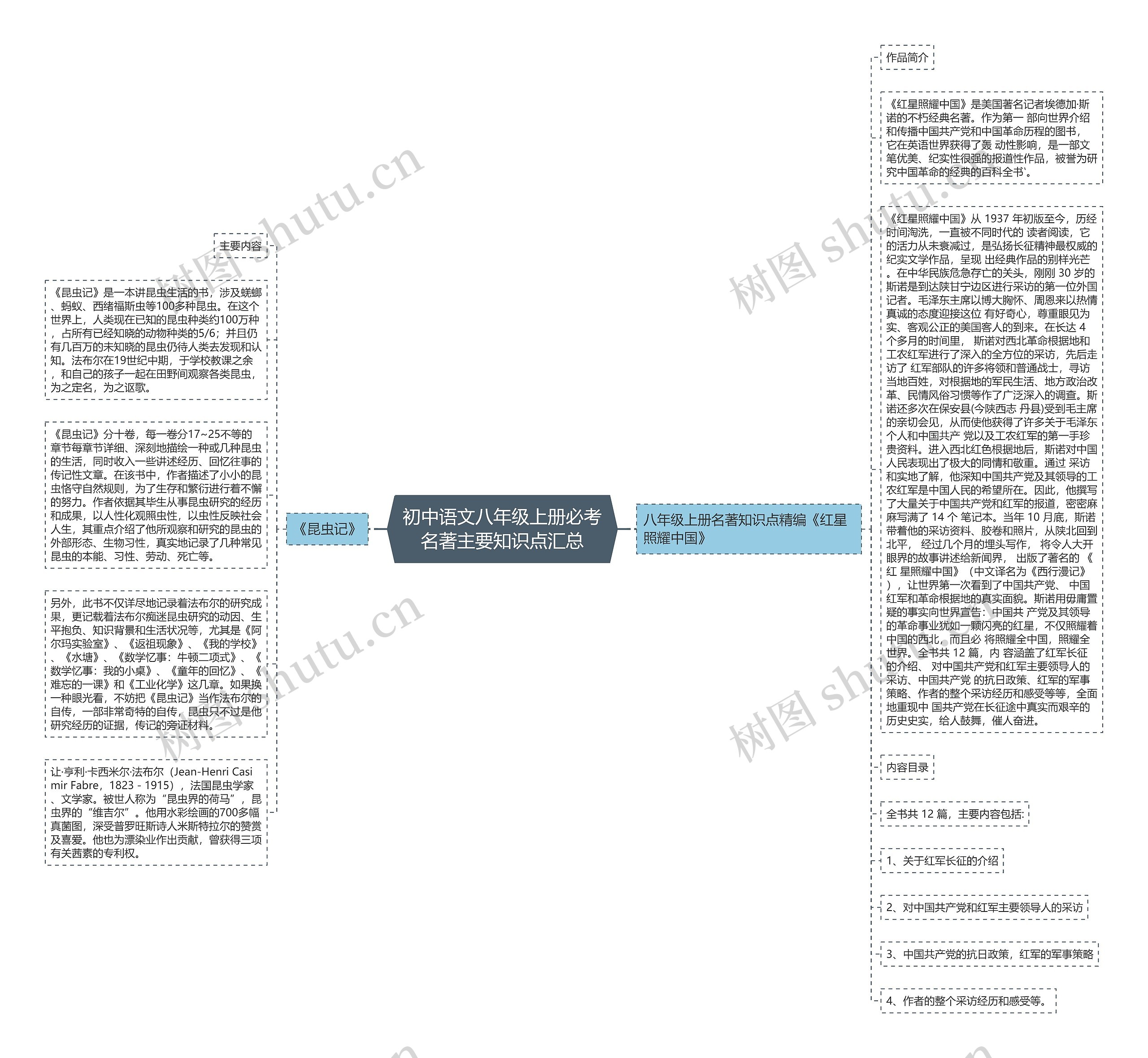 初中语文八年级上册必考名著主要知识点汇总思维导图