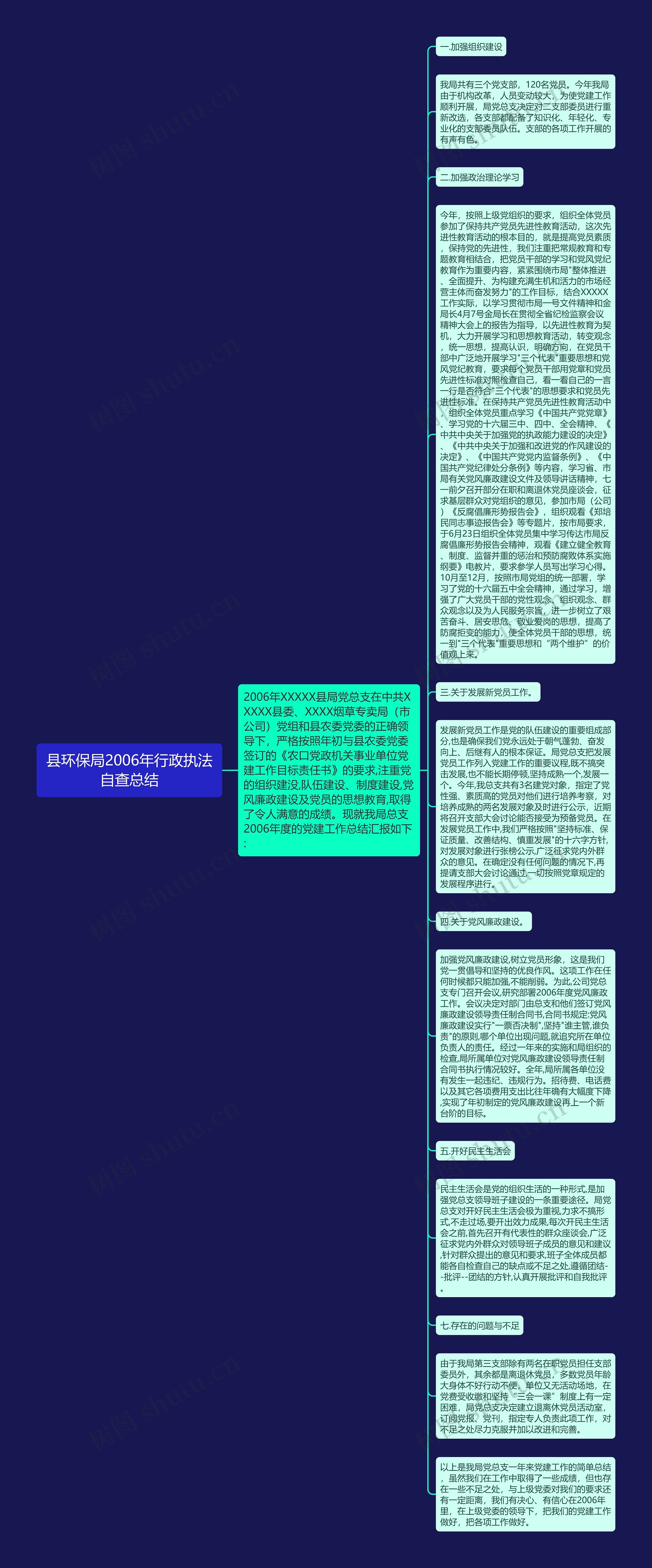 县环保局2006年行政执法自查总结思维导图