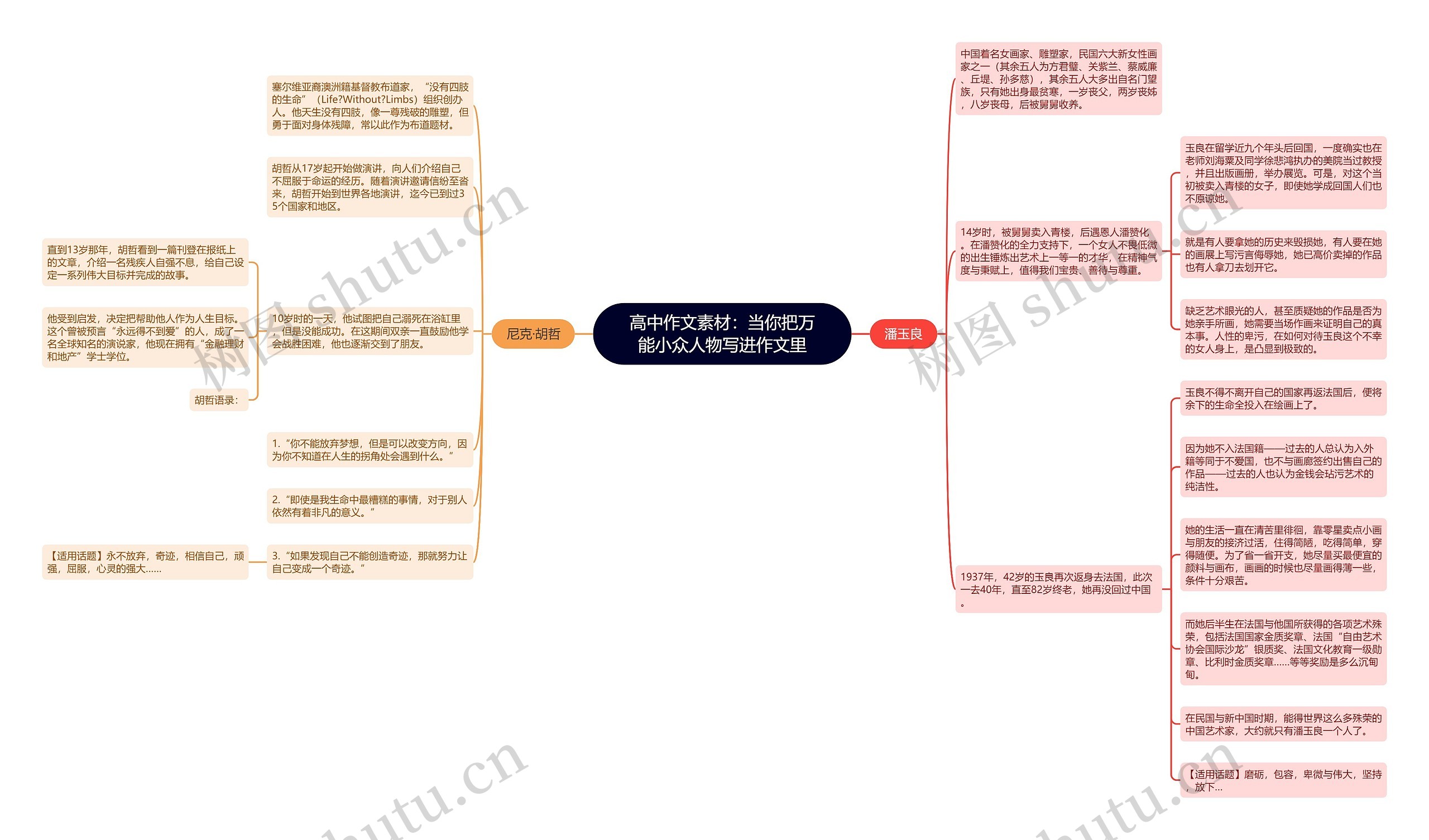 高中作文素材：当你把万能小众人物写进作文里思维导图