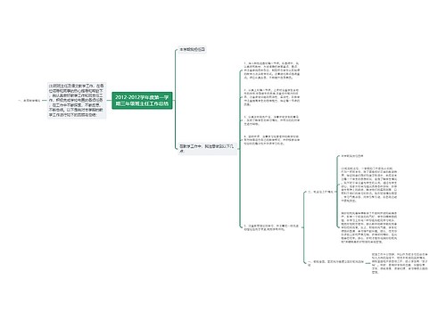 2012-2012学年度第一学期三年级班主任工作总结