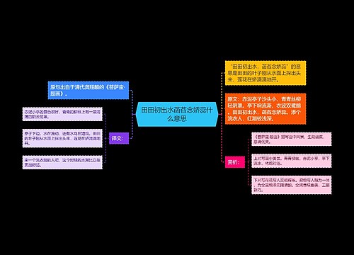 田田初出水菡萏念娇蕊什么意思