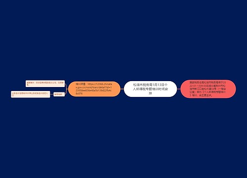 松滋市税务局1月13日个人所得税专题培训时间安排