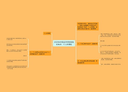 2020年中级经济师财政税收考点：个人所得税