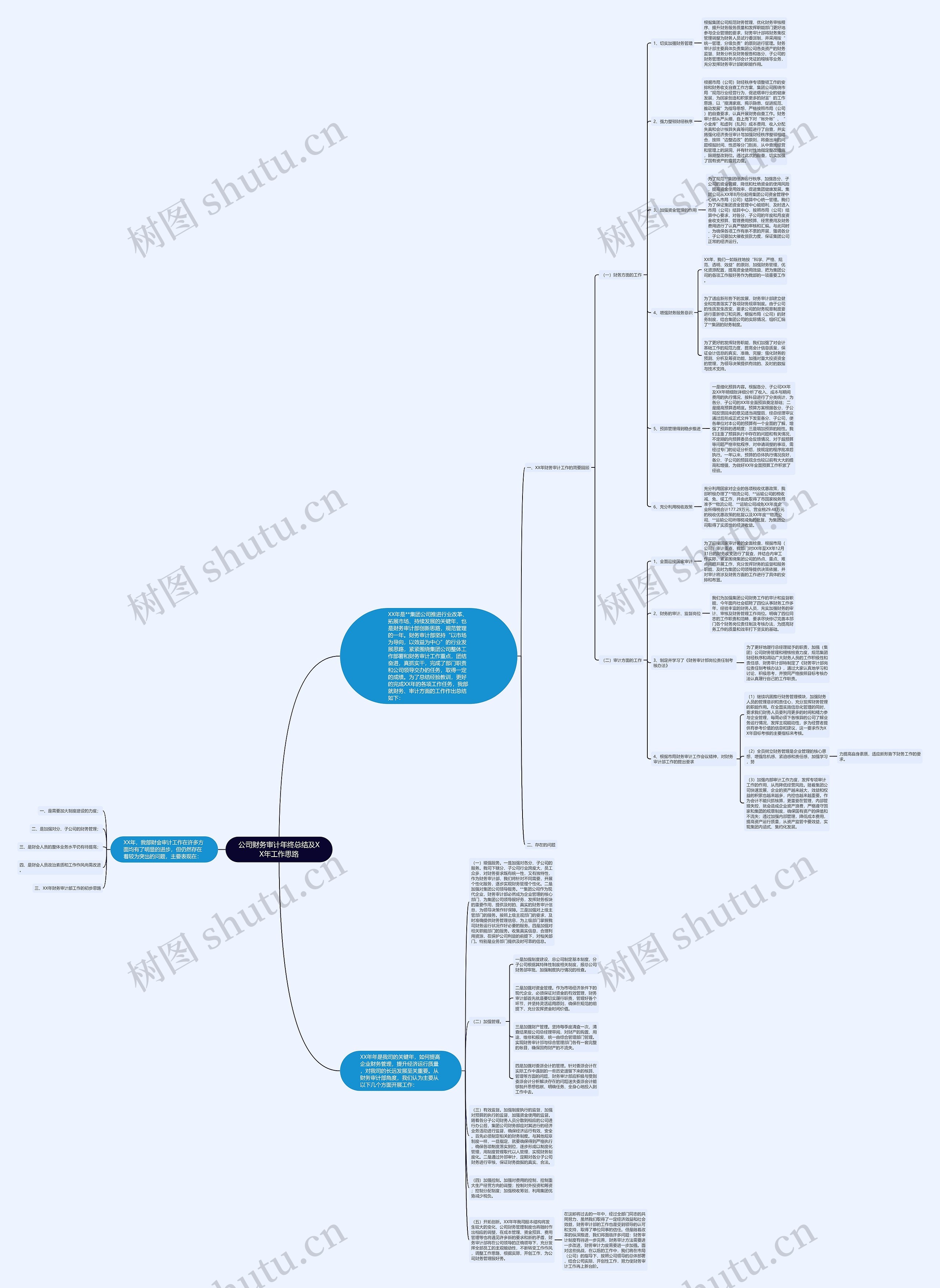 公司财务审计年终总结及XX年工作思路思维导图