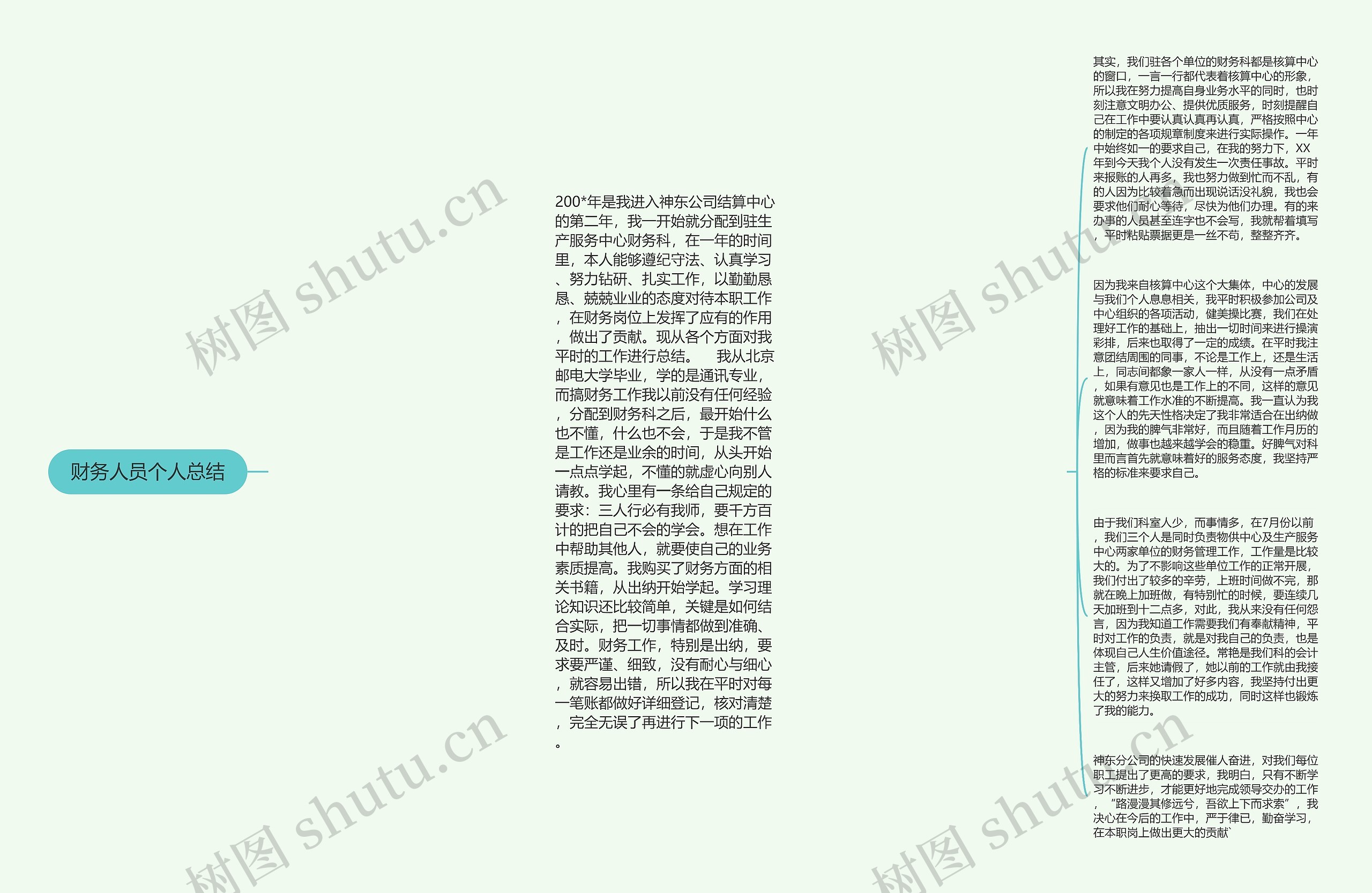 财务人员个人总结思维导图