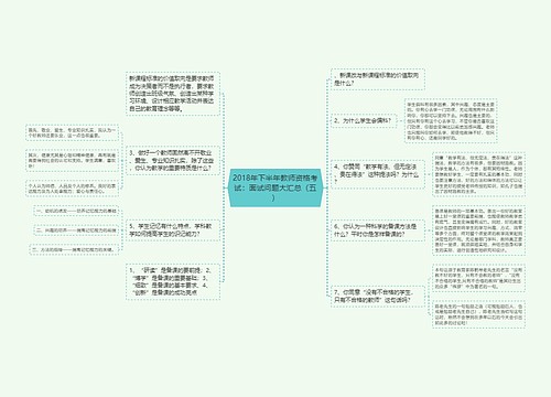 2018年下半年教师资格考试：面试问题大汇总（五）