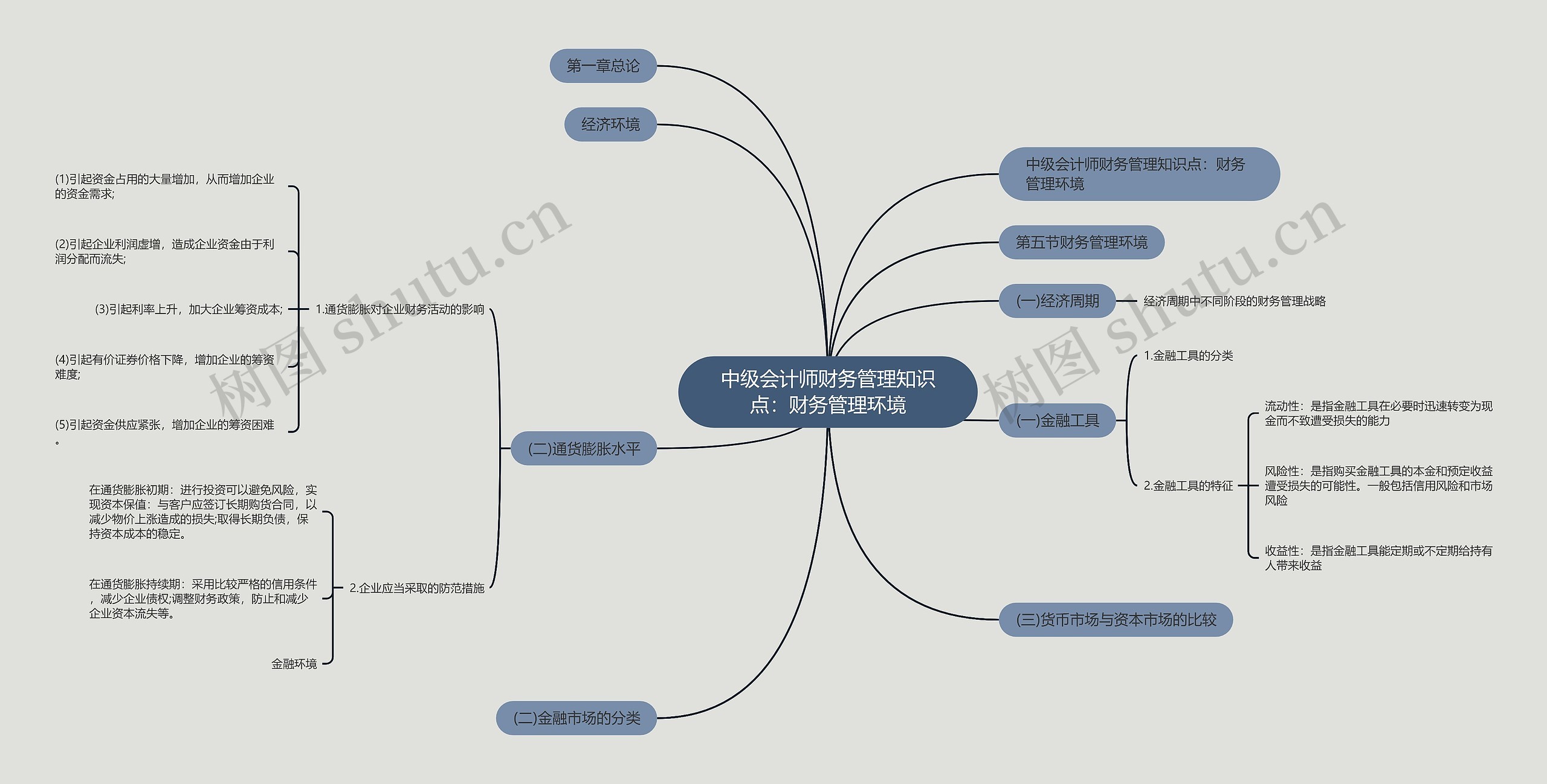 中级会计师财务管理知识点：财务管理环境思维导图