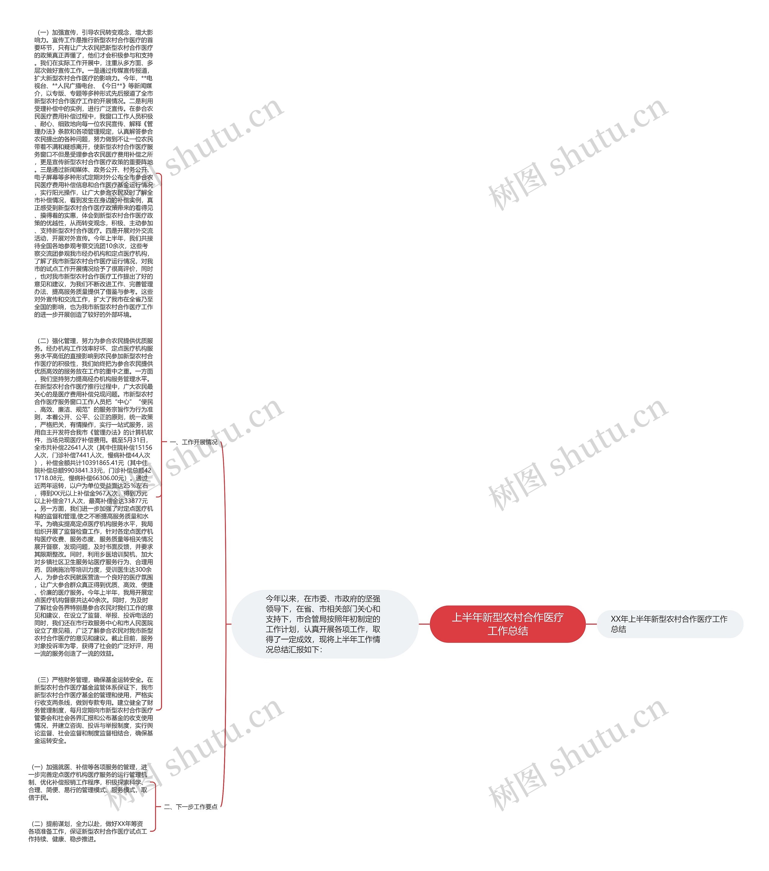 上半年新型农村合作医疗工作总结思维导图