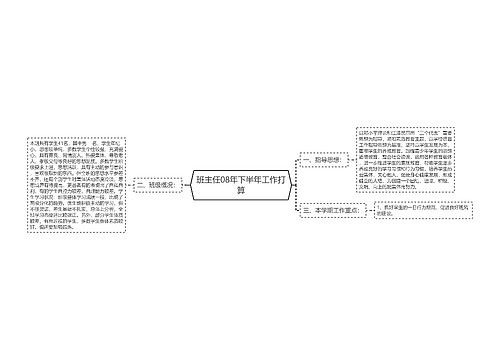 班主任08年下半年工作打算