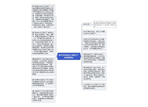 海关对进料加工保税工厂的管理规定