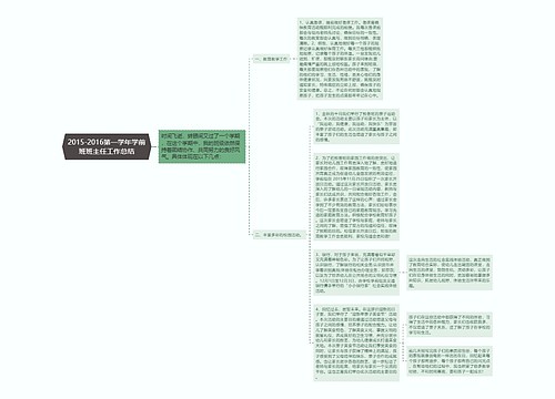 2015-2016第一学年学前班班主任工作总结